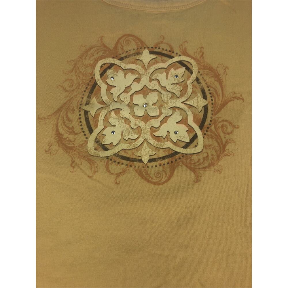 Bit & Bridle Women's Shirt XL Yellow Graphic Country Western TShirt Short Sleeve - Picture 7 of 12